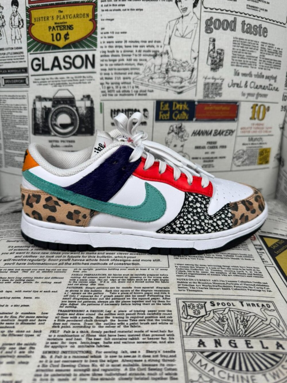 Nike Dunk Low SE Safari Mix DN3866-100 Women Size 7 No Box Excellent Condition